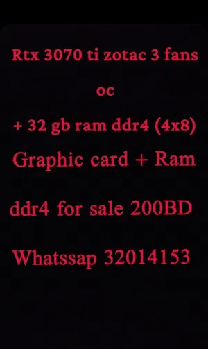 3070 ti zotac 3 fans oc + 32 gb ram ddr4