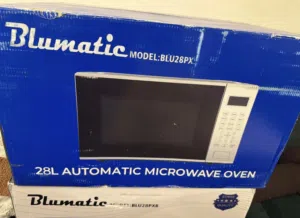 مايكروويف جديد بالكرتونة ماركة Blumatic 28 لتر لون سيلفر للبيع