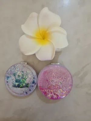 cute soft flower hairclip and 2 mini mirror