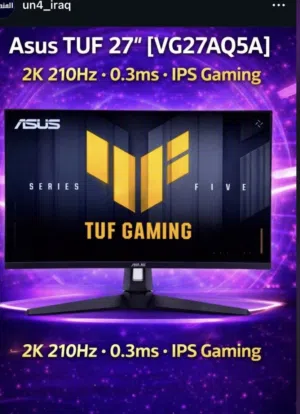 شاشتين Gaming احترافية مكسورات للبيع أو التصليح – ASUS TUF 27” + 24” 180H