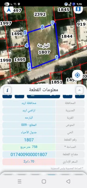 Residential Land for Sale in Irbid Al Barha