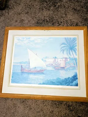 لوحة فنية قديمة جدا للفنان البريطاني John whale بالوان مائية قياس 70*80