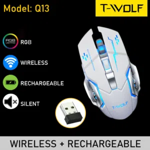 ماوس جيمنج ممتاز RGB GAMING WIRELESS MOUSE TWOLF Q13