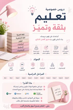 معلمة سورية مصرحة من وزارة الموارد البشرة ووزارة التعليم في الامارات