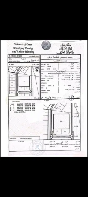 أرض صناعيه 6240م للبيع من المالك