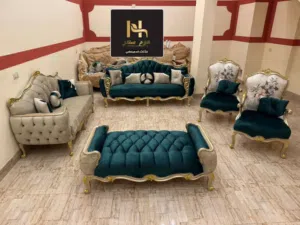 أطقم جلوس ذان دمياطي فاخره تشطيب عالي قماش هايبر فاخر