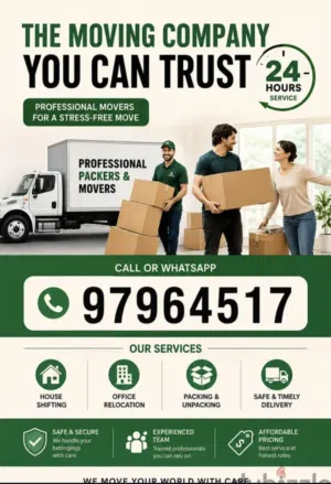 Muscut Movers house office shifting Labour carpenter trucks available best price anytime good servic