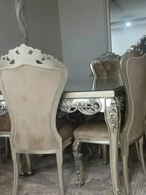 طاولة سفرة حفر مع سبع كراسي