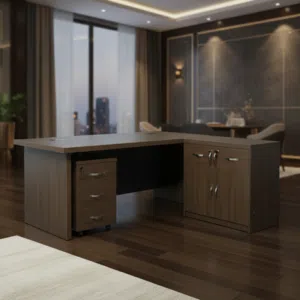 مكتب مدير تنفيذي فاخر بتصميم زاوية L - موديل KP02-18