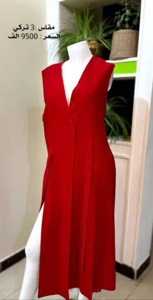 فستان نسائي تركي أحمر جذاب ملكي فاخر   Turkish women's dress, attractive, royal, luxurious red