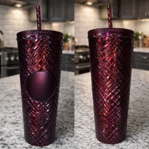 كوب حراري 710مل كبير لون عنابي 3 فقط