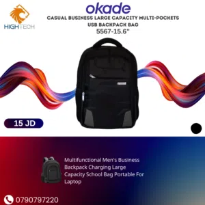 "CASUAL BUSINESS LARGE CAPACITY MULTI-POCKETS USB BACKPACK BAG S5567-15.6حقيبه لابتوب