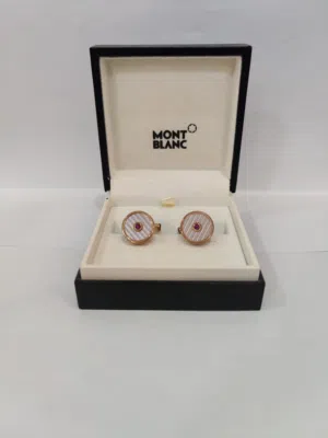 Montblanc Horlogerie Round Rose Gold PVD Cuff Links