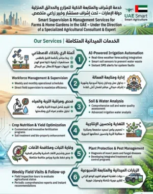 خدمة الإشراف والمتابعة الذكية للمزارع والحدائق المنزلية في دولة الإمارات