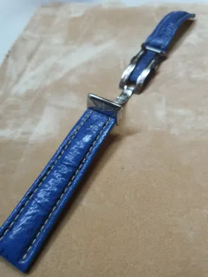 BREITLING ALLIGATOR LEATHER BREITLING BUCKLE MIT HEADBAND 20MM BLUE