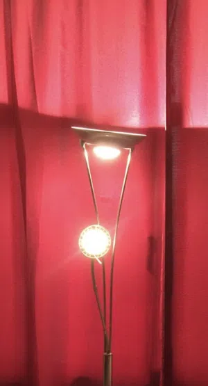 Modern Satin Silver Dual Dimmer Mother and Child Floor Lamp