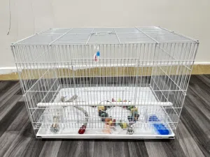 A large-sized rectangle bird cage for sale.