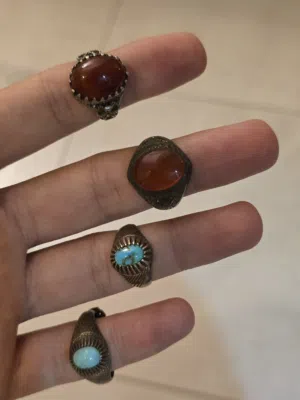 خواتم فضة احجار كريمة