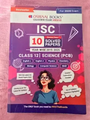 ISC CLASS 12 SOLVED PREVIOUS YEAR QUESTION SCIENCE (PCB) 2026 EDITION OFFER
