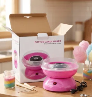 Portable Electric Cotton Candy Maker (Pink)