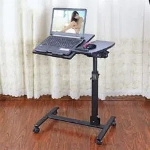 طاولة لابتوب متحركه قابله للتعديل سهلة التنقل من خلال العجال تعديل كامل للاتجاه والارتفاع