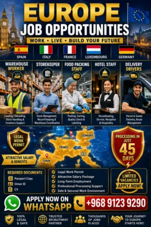 Europe Work Permit - 30 Days Only
