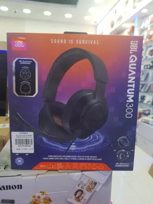 JBL Quantum 300Wired Gaming Headset Black  سماعة الألعاب السلكية جيه بي إل كوانتوم 300 باللون الأسود