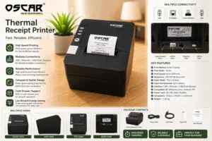 OSCAR POS88C Thermal Receipt Printer – USB + Ethernet  High-Speed 80mm POS Printer for Retail, Rest