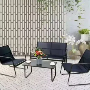 مش جلسة عادية... فخامة بتنعاش  طقم جلوس خارجي بتصميم عصري، راحة عالية وأناقة بتكمّل مساحتك. للحديقة،