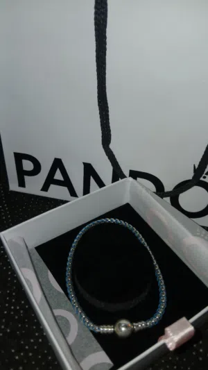 pandora blue cord snake chain bracelet