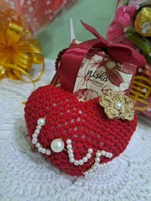 Keychain-heart, handmade