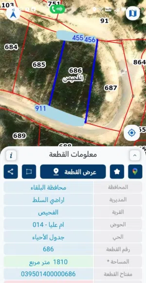 ارض للبيع في الفحيص
