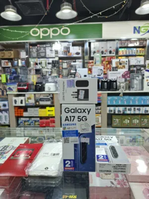 جهاز سامسونج جالاكسي A17 جديد بالأزرق بذاكرة 256 جيجابايت