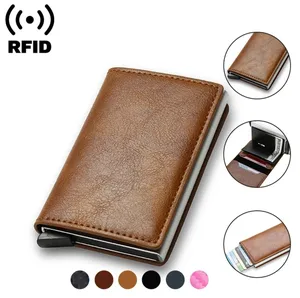 Rfid Credit Card Holder Men Wallets Bank Cardholder Case Small Leather Slim Thin Magic Mini Wallet