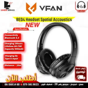 سماعات مكتبية و جيمنغ بأداء عالي لون أسود VFAN Wireless headphones BE04 ANC (black) Headset