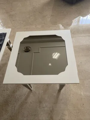 طاولة وسط مع طاولة جنب لون بيج