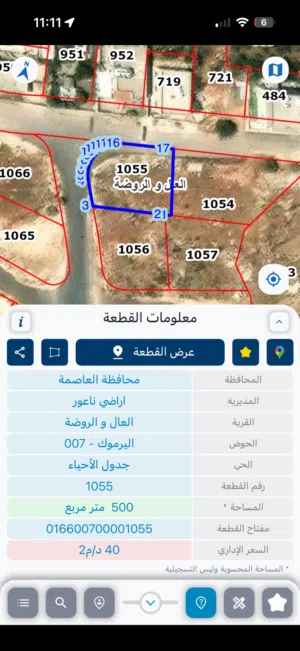 فرصة مميزة للاستثمار أو السكن اراضي ناعور الروضة