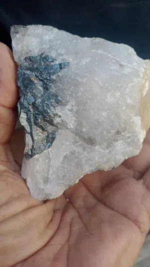 عينة هيماتيت لامع طبيعي على كوارتز - Specular Hematite