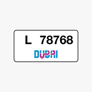 رقم مميز دبي L78768 ابيض و اسود