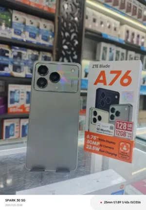 جهاز جديد ZTE A76 رام 12 جيجا 128 مكفول سنة متوفر توصيل وهدايا
