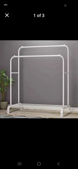 Clothes hanging stand with tyres of size 180cm