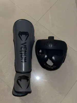 Kick boxing shinguard and helmet