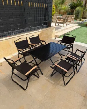 طاولة الرحل مع 6 كراسي قابلة للطي – راحتك وين ما تروح   إذا بتدور على حل عملي للطلعات والرحلات...