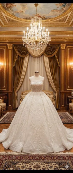 فستان زفاف، بدلة عرس ثقيلة بموديل مميز مع جكيت هدية