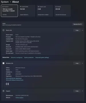 FOR SALE: ASUS TUF Gaming F15 RTX 4060 Gaming Laptop