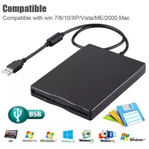 Portable FDD 1.44MB 3.5′′ USB Floppy External Floppy Data Storage Disk Drive