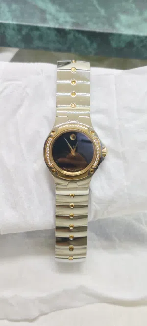 Movado Ladies SE Classic Sport Edition Diamond Bezel Sapphire Crystal Stainless Steel and Gold