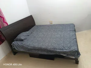 King size bed and one table