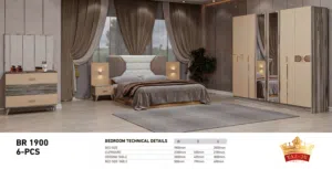 New Arrival From Turkey  *_BEDROOM 6Pcs_* طقم غرفة نوم على شكل ديك ر