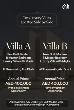 2 Villas investment Opportunity  Side by Side  Al Shawamekh Abu Dhabi